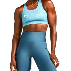 Peloton Heathered Strappy Bra Size Medium Blue.